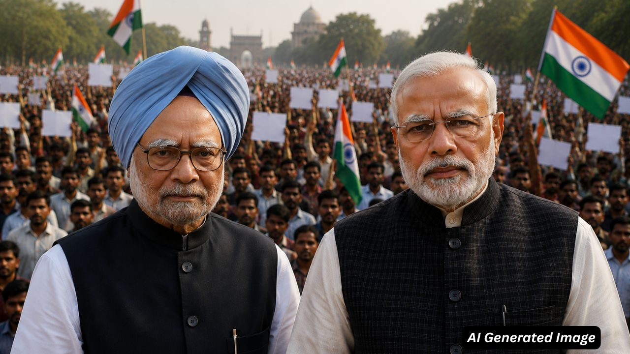 manmohan singh and narendra modi