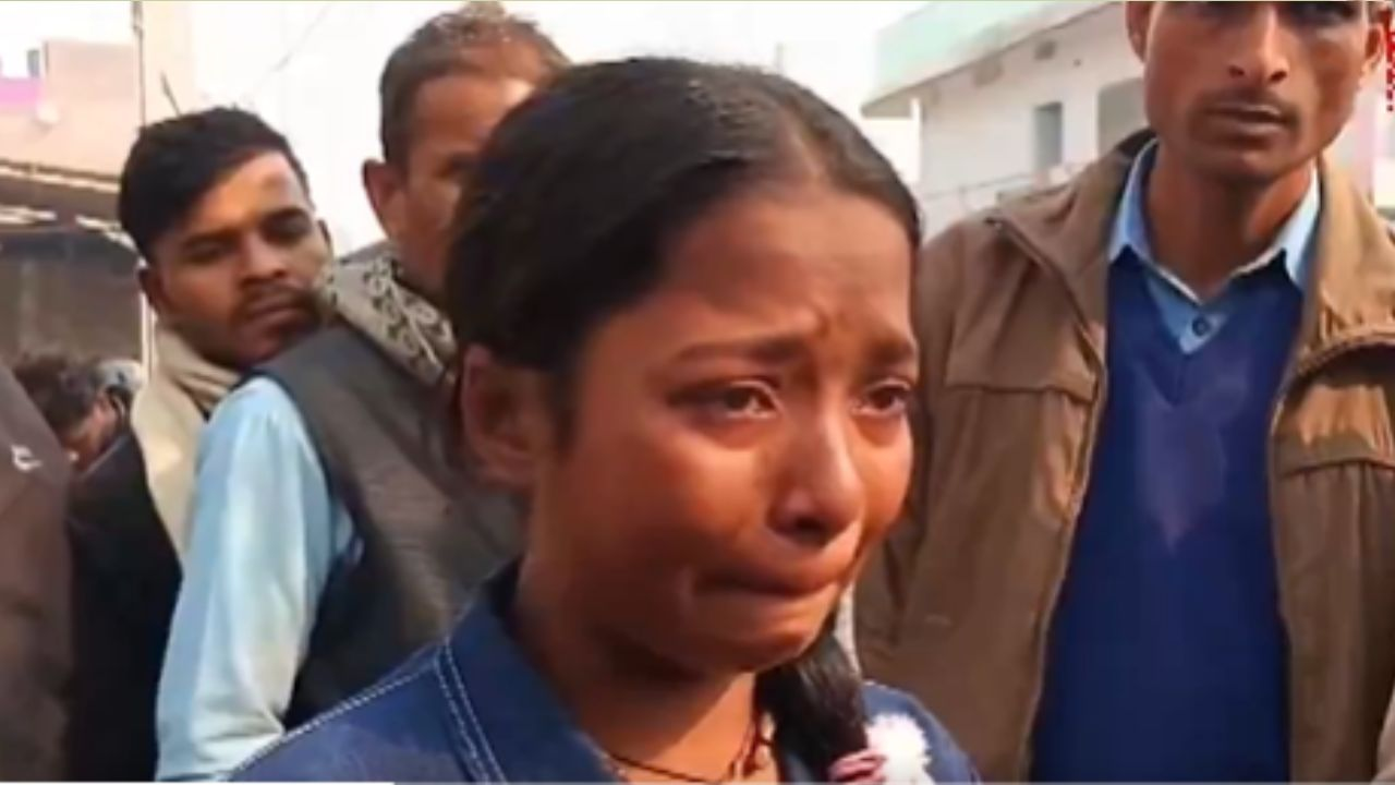 student crying after denied to enter exam center