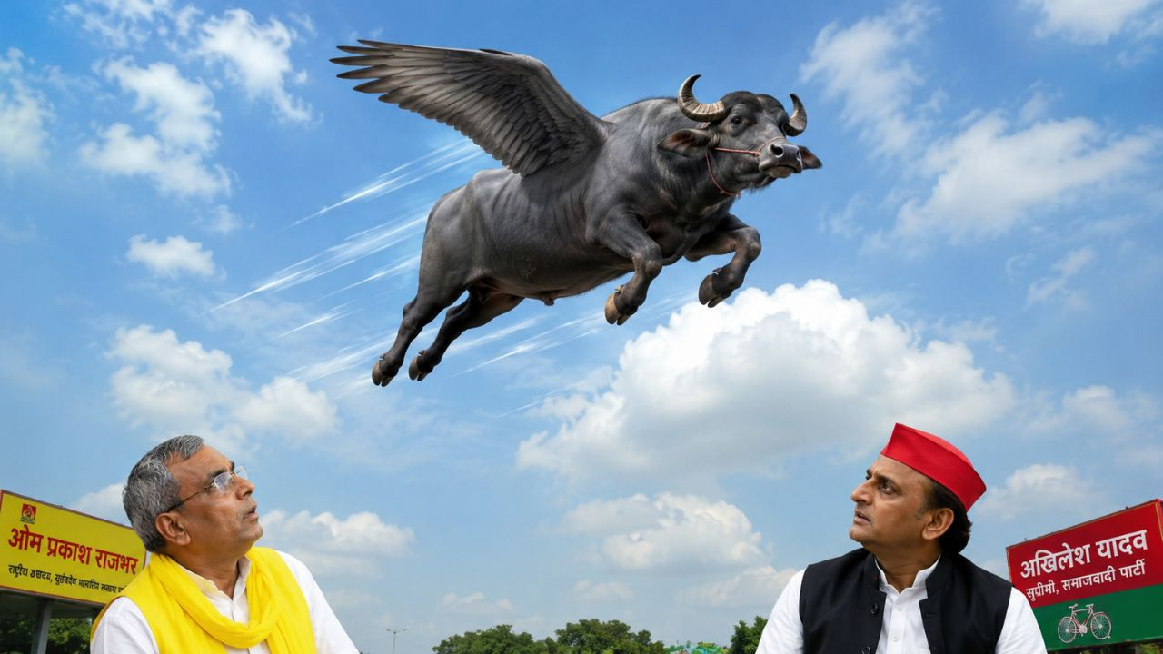 Akhilesh Yadav OP Rajbhar, AI Image