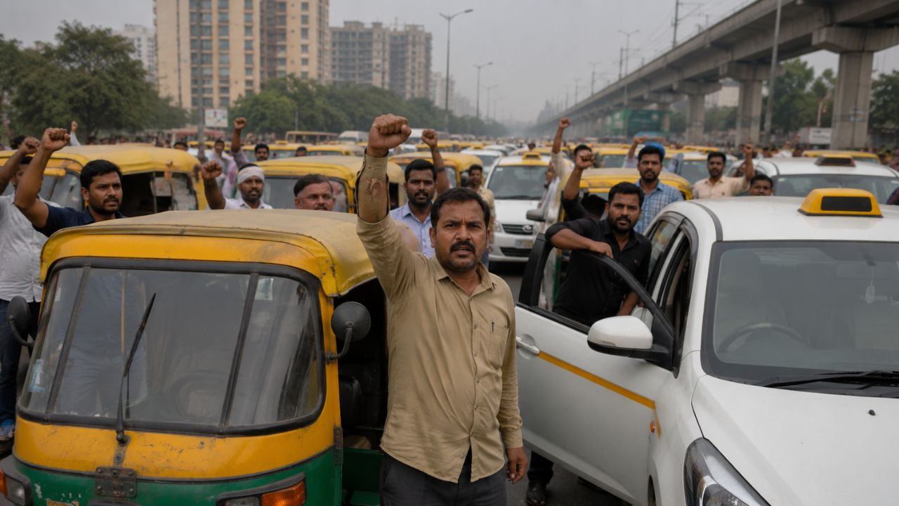 ai generated image of auto drivers strike