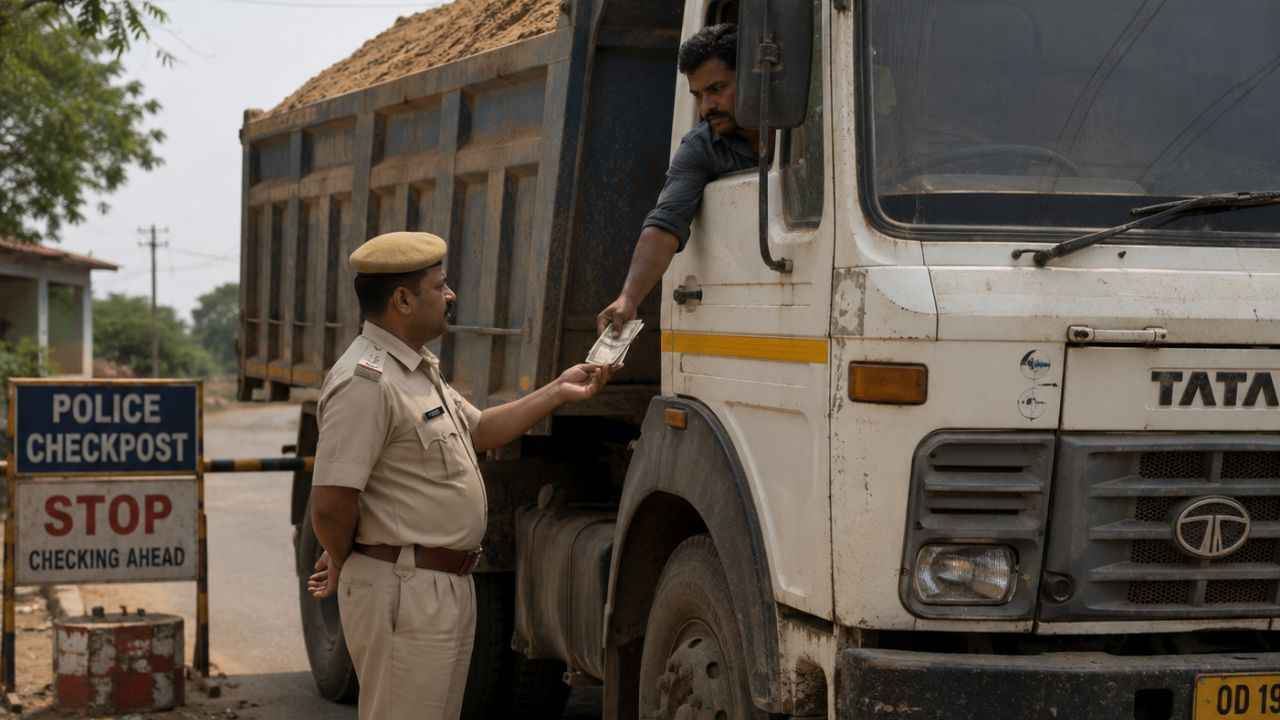 ai generated image of an officer taking bribe