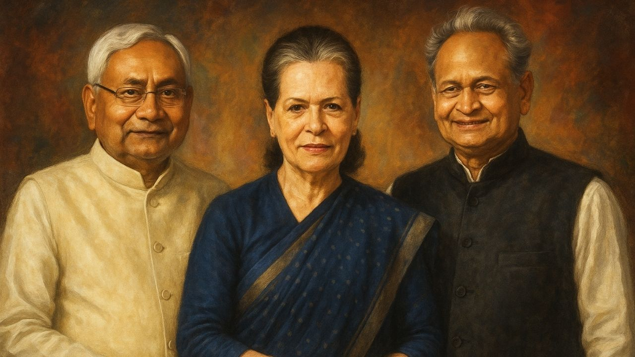 Nitish Kumar, Sonia Gandhi, Ashok Gehlot 