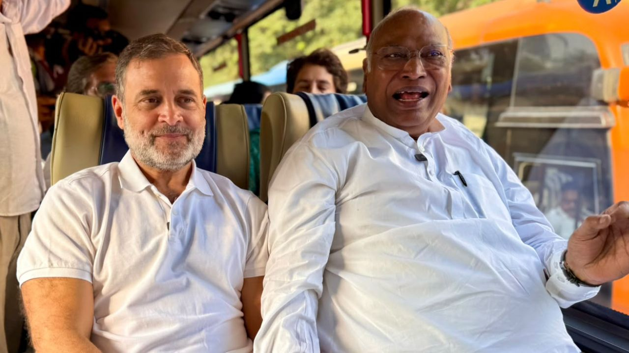 Mallikarjun Kharge and Rahul Gandhi