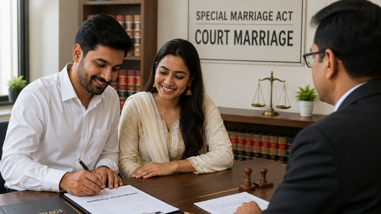 AI generated image of court marraige