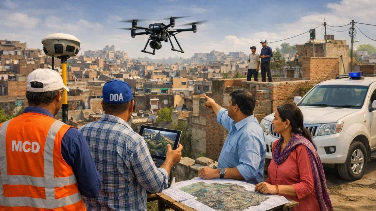 ai generated image of land survey in delhi