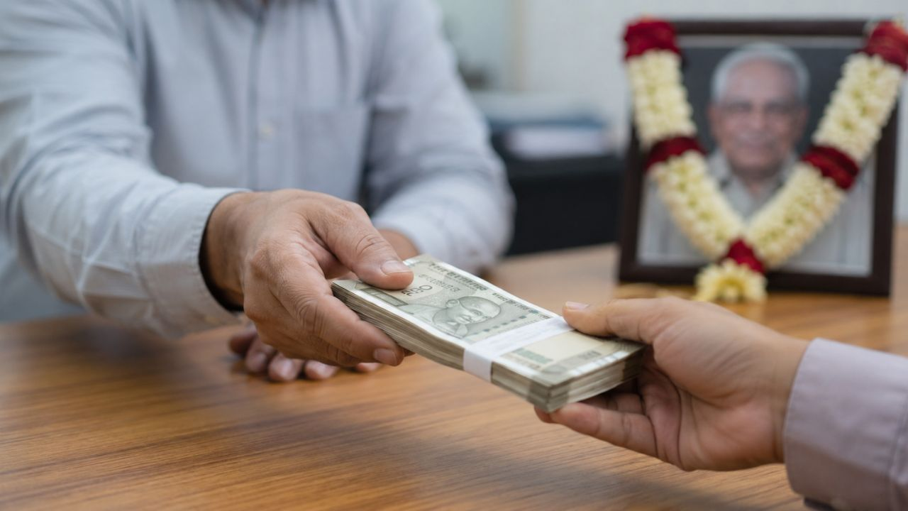 AI generated image of dead person money withdraw