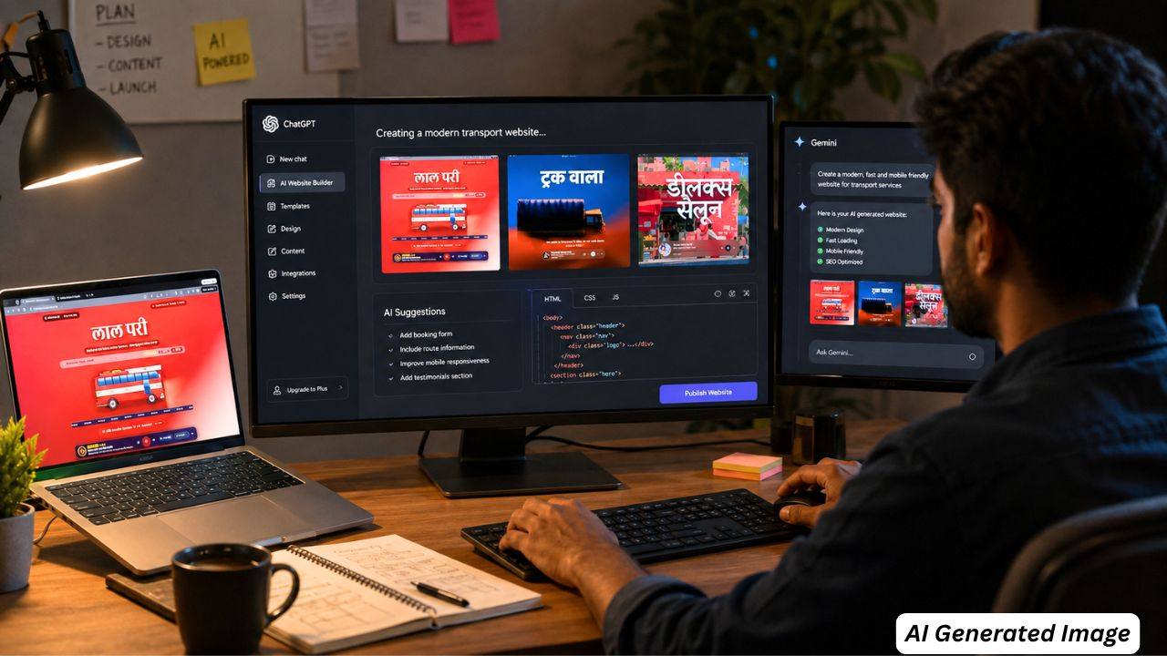 ai generated image of a man creating websites
