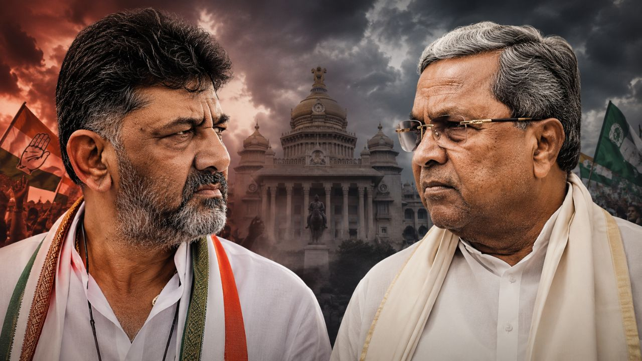 ai generated image of dk shivkumar and siddaramaiah