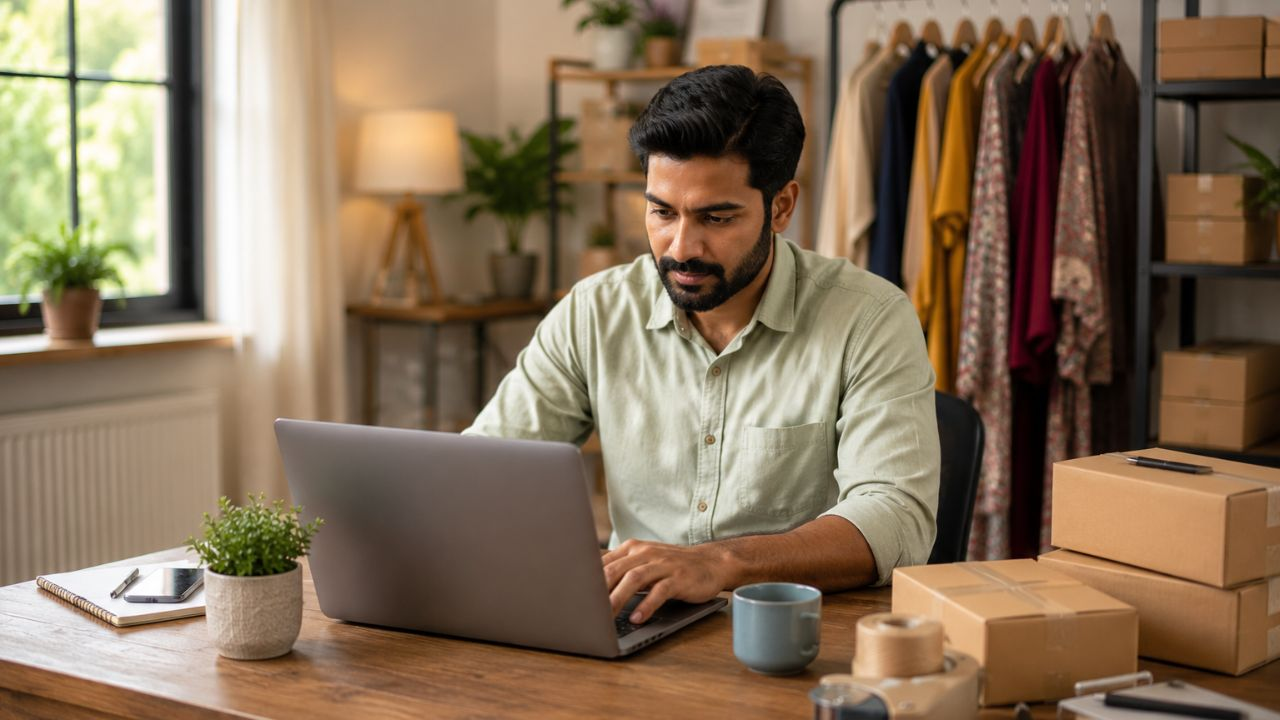 ai generated image of a man working at his work station
