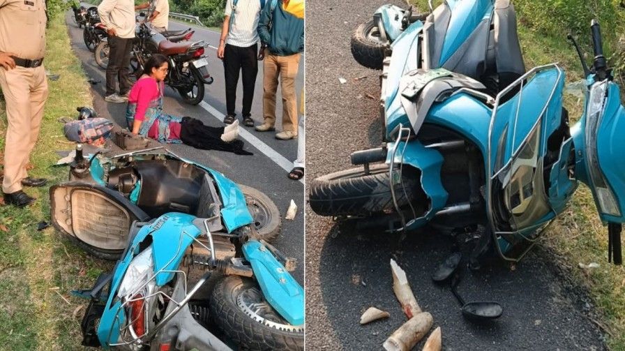 women collided elephant