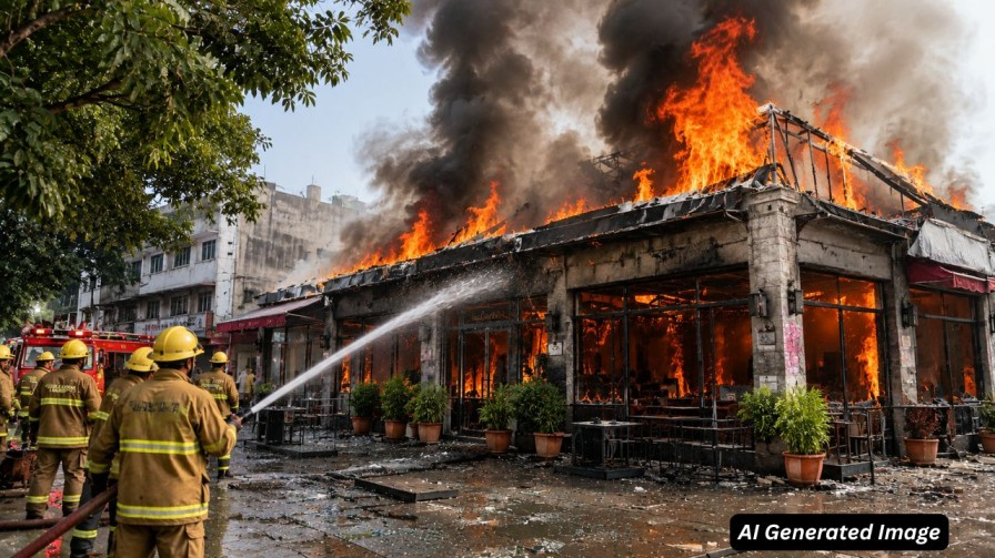ai generated image of fire accident