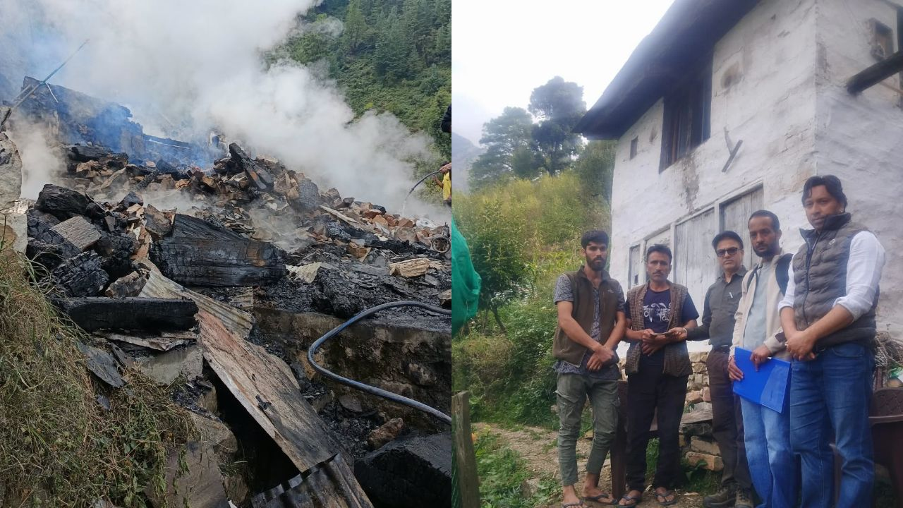 कुल्लू के धारागाड़ में अग्निकांड में राख हुए आशियाने, Pic Credit-DPR Kullu