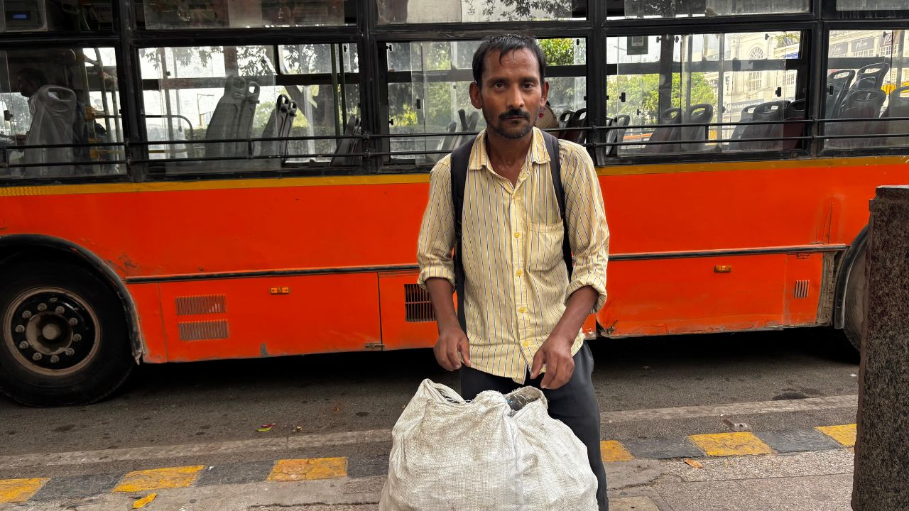 CJP protest site garbage picker selling bottles to feed his family