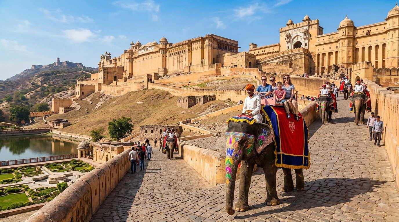 Elephant Ride in Amer Fort