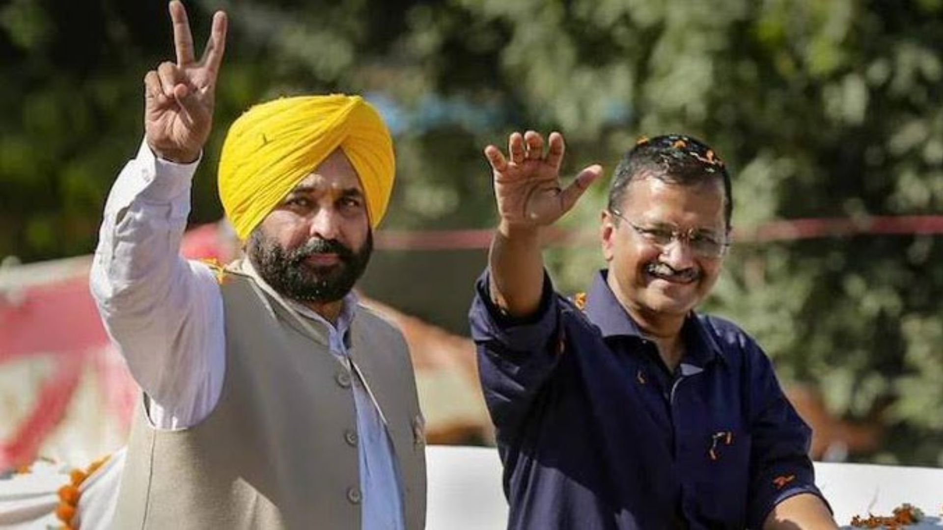 AAP Leader Arvind Kejariwal With CM Bhagwant Maan 