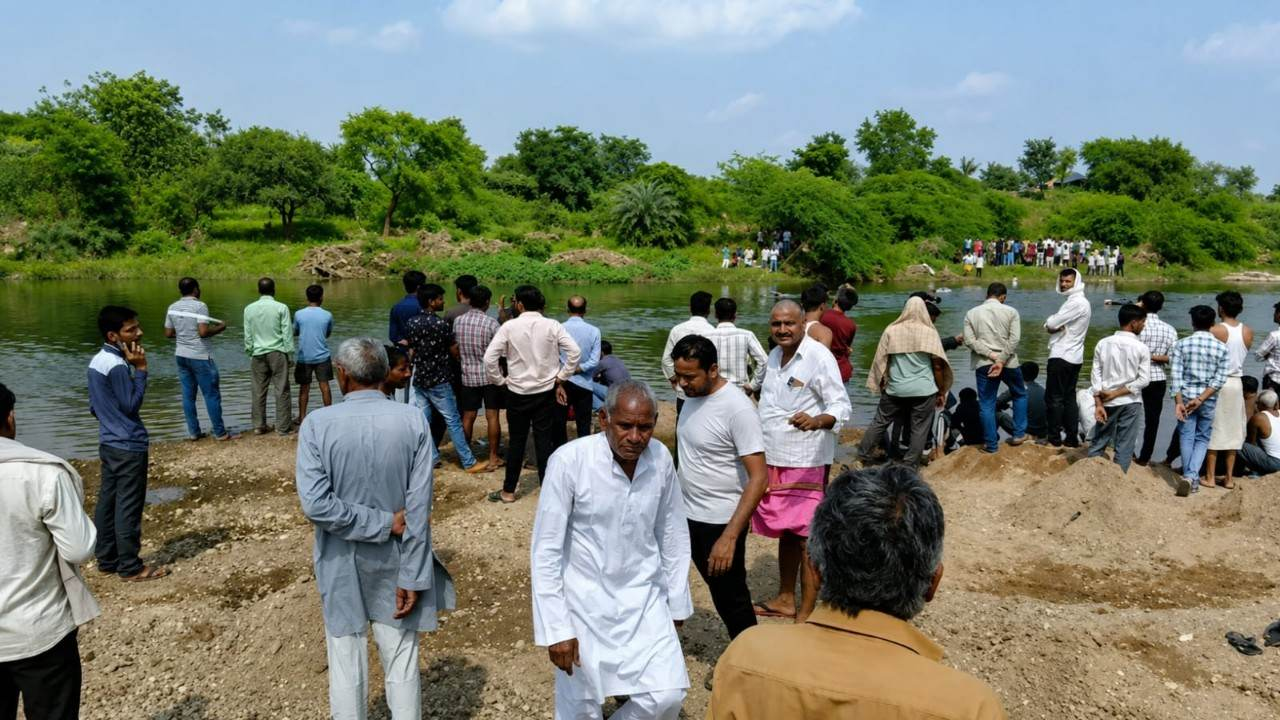 Family members and villagers