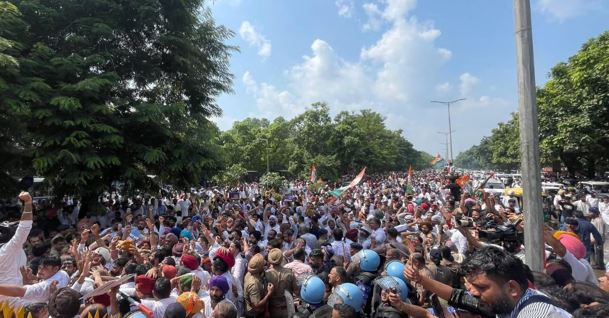 Chandigarh Protest and Traffic Jam