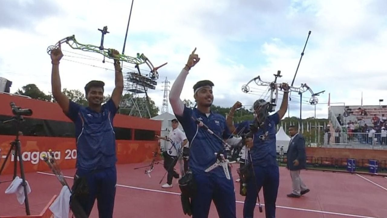 Asian Games 2026 archery team won gold medal Kushal Dalal Sahil Rajesh Ganesh