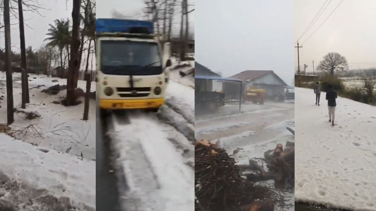 Heavy hailstorm in Dharwad Karnataka