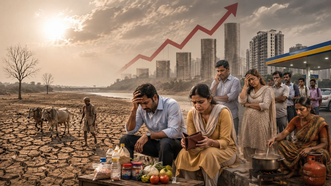 representative image of worried People due to weak monsoon