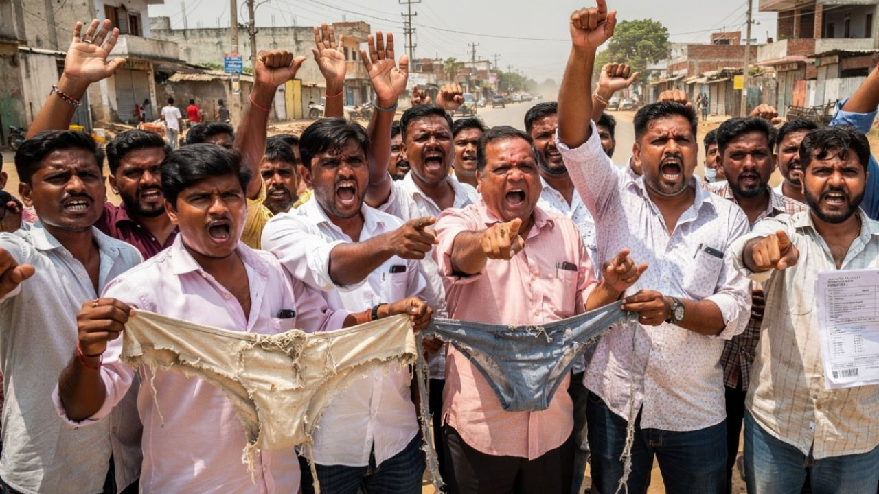 representative image of driver protest with torn underwear