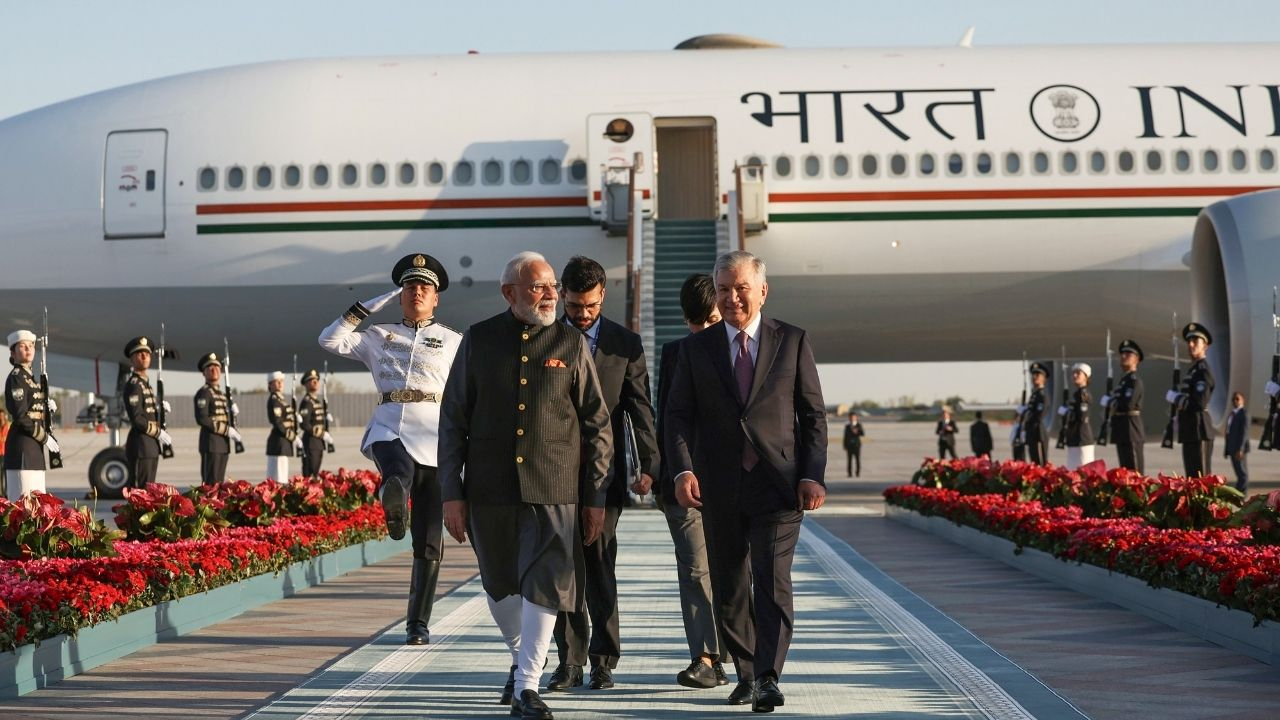 PM Modi arrives in Tashkent Uzbekistan