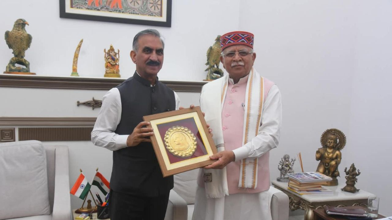 CM sukhvinder singh sukhu meets manohar lal khattar