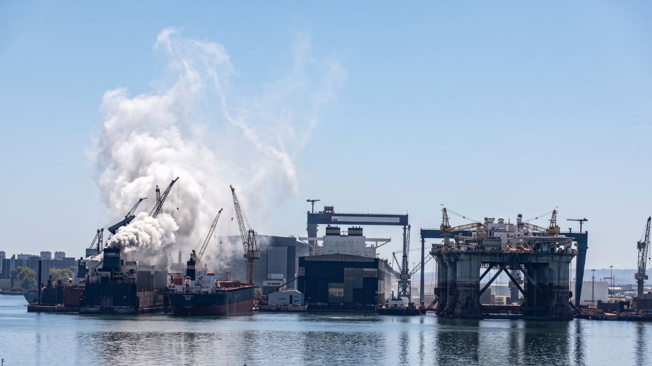 representative image of cargo ship fire