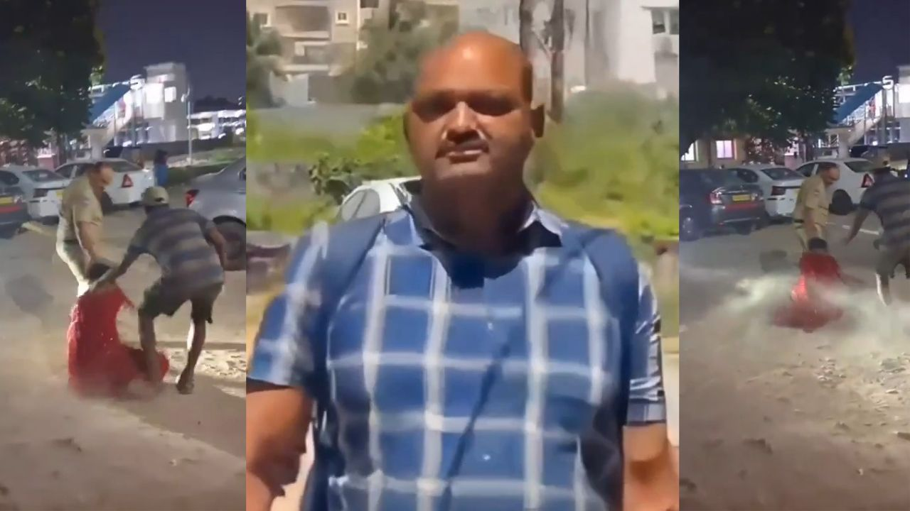 Hyderabad Home guard arrested who dragging woman