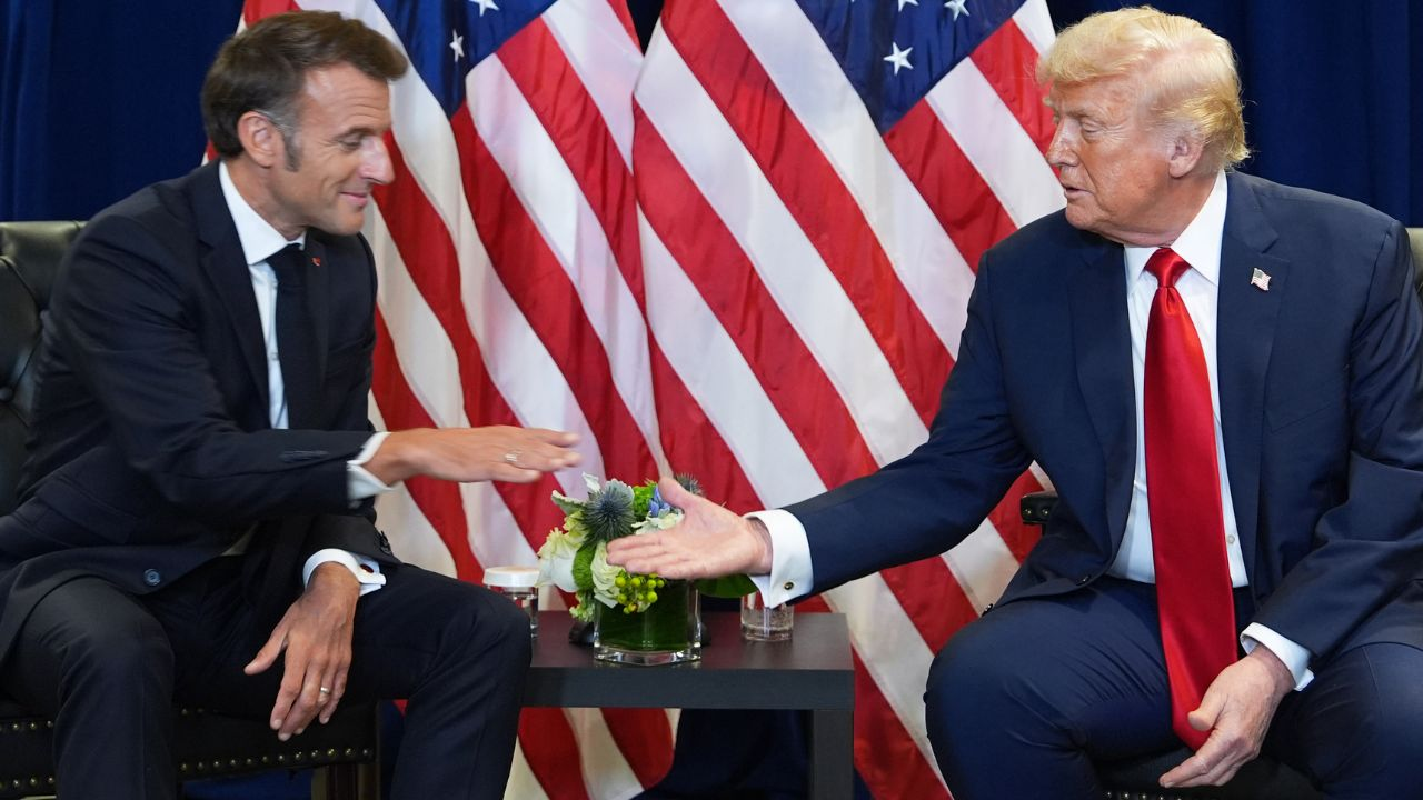 Emannuel macron and donald trump : Photo Credit: PTI