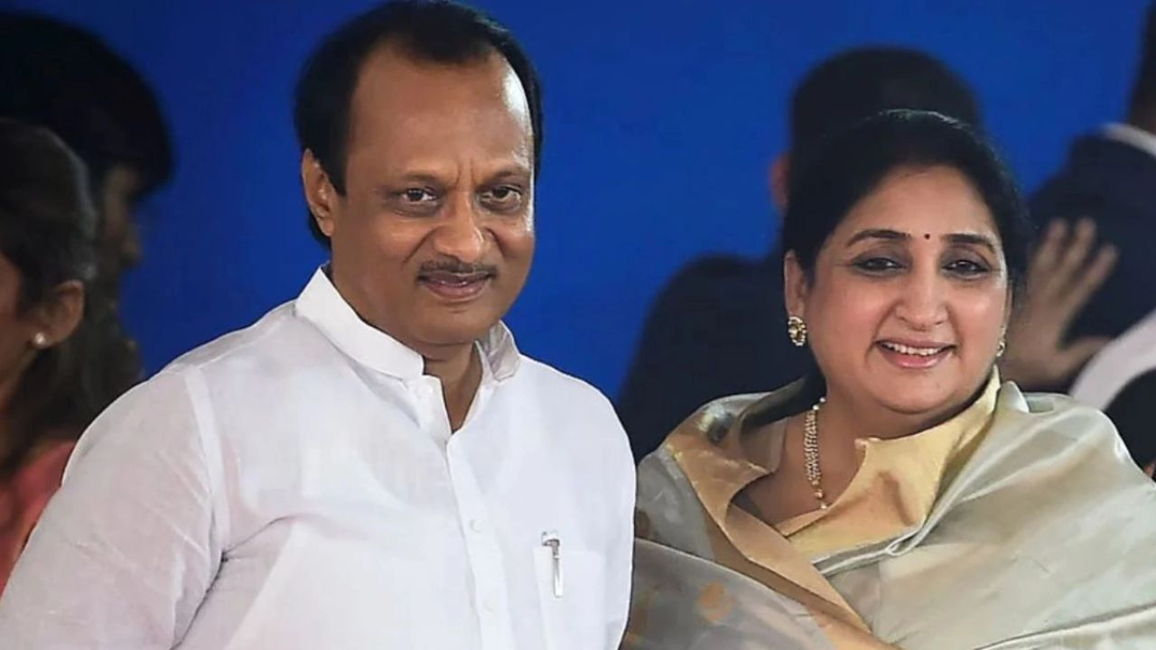 Sunetra Pawar and Ajit Pawar