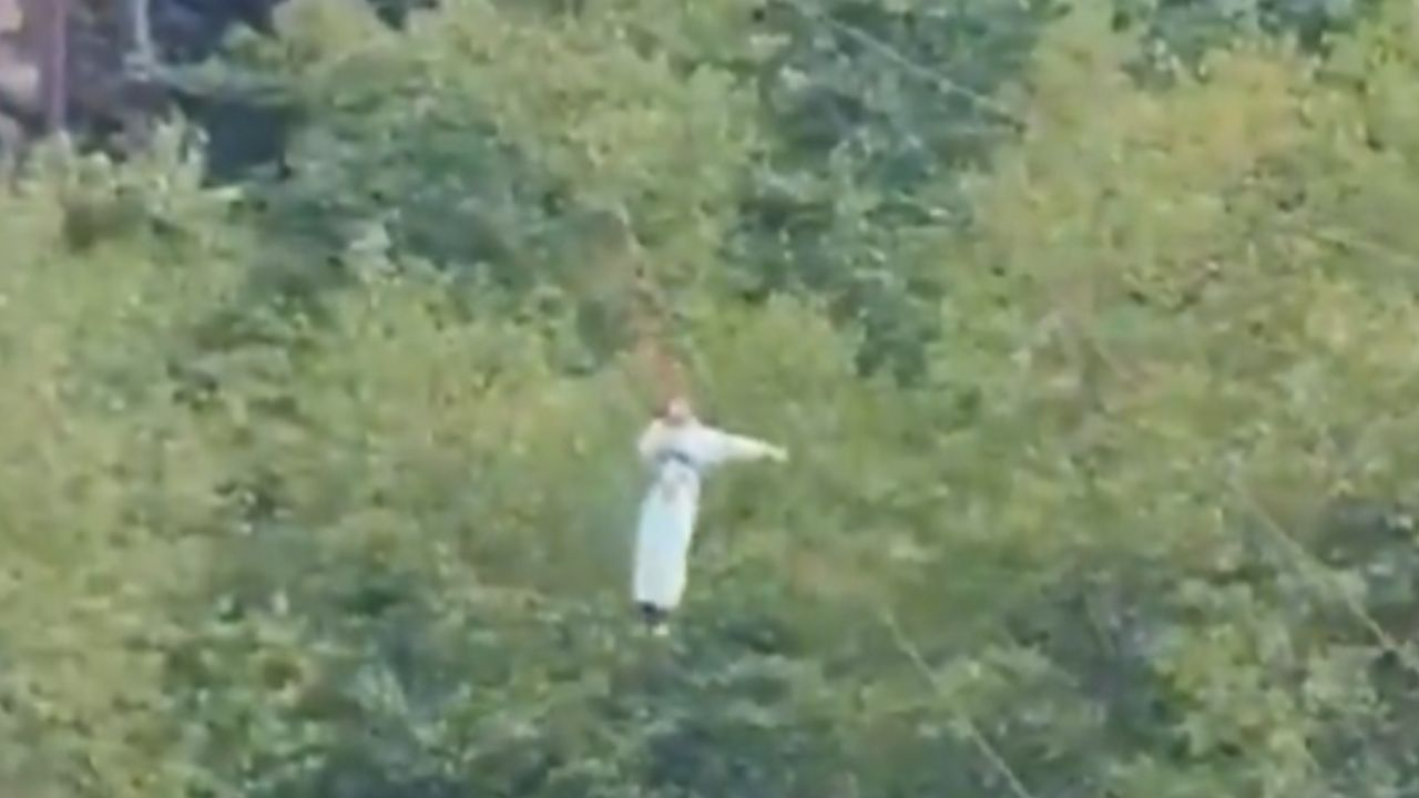 Girl falls from zipliner.