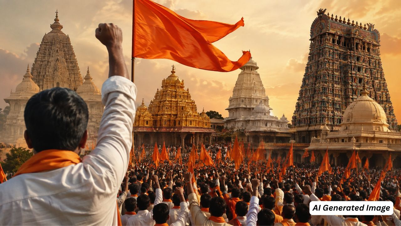 ai generated image of mandir andolan