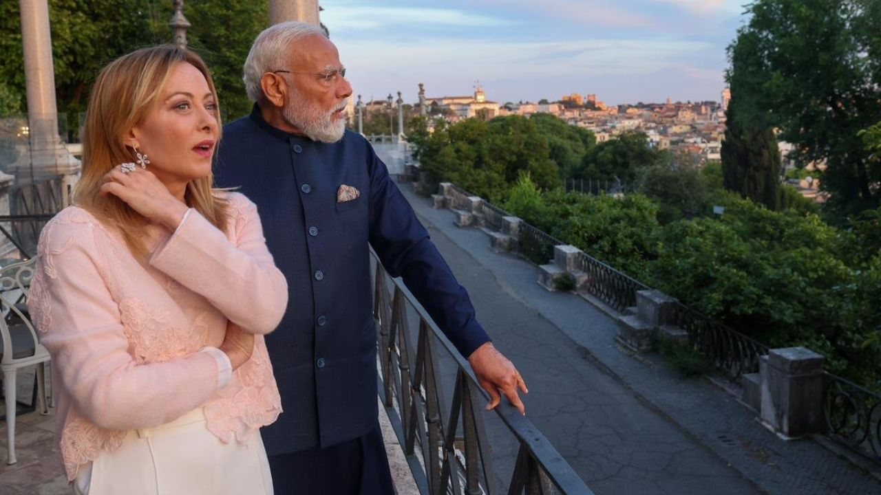 Giorgia Meloni and Narendra Modi
