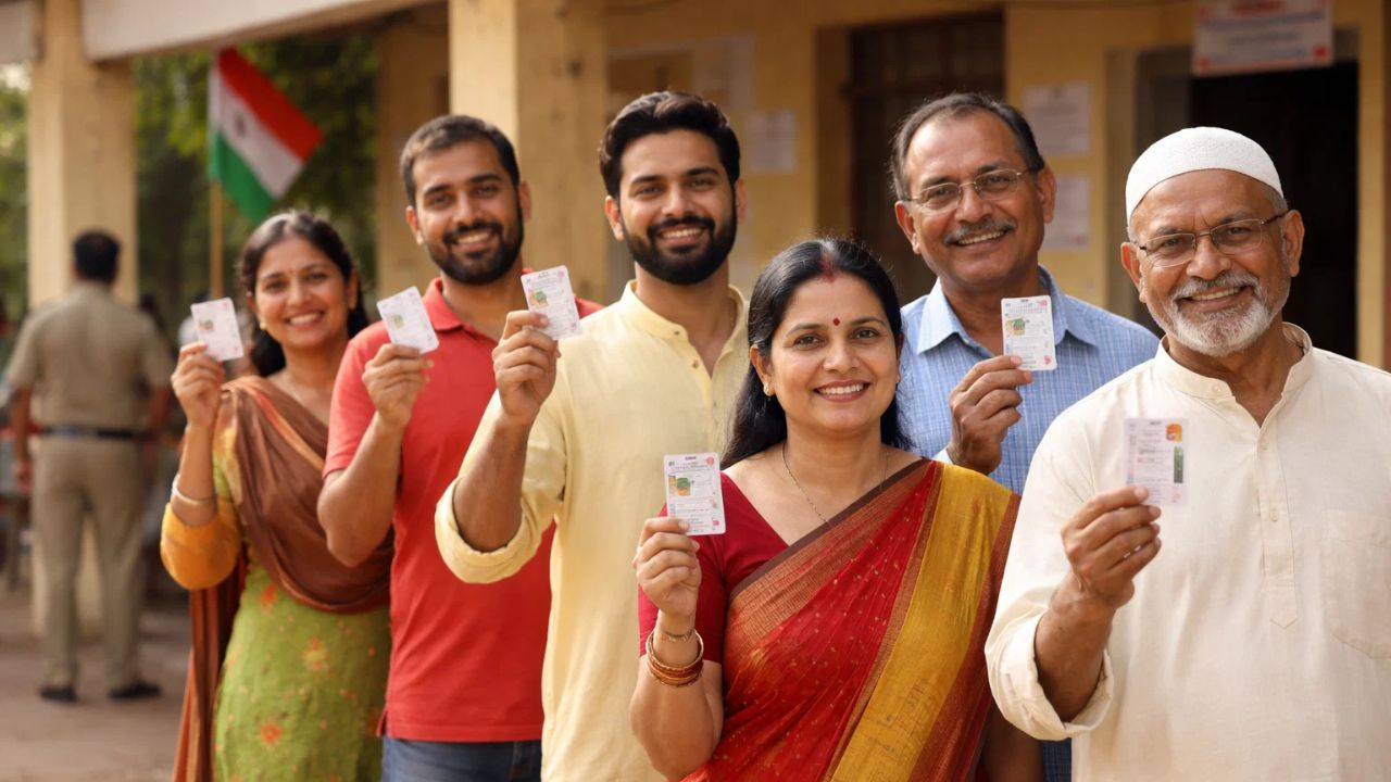 ai generated image of people in voting queue