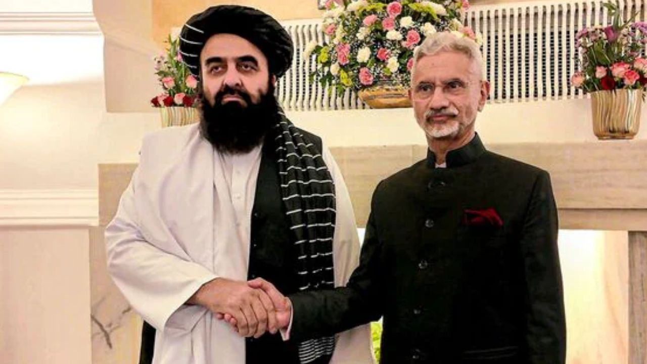 Amir Khan Muttaqi and S. Jaishankar.