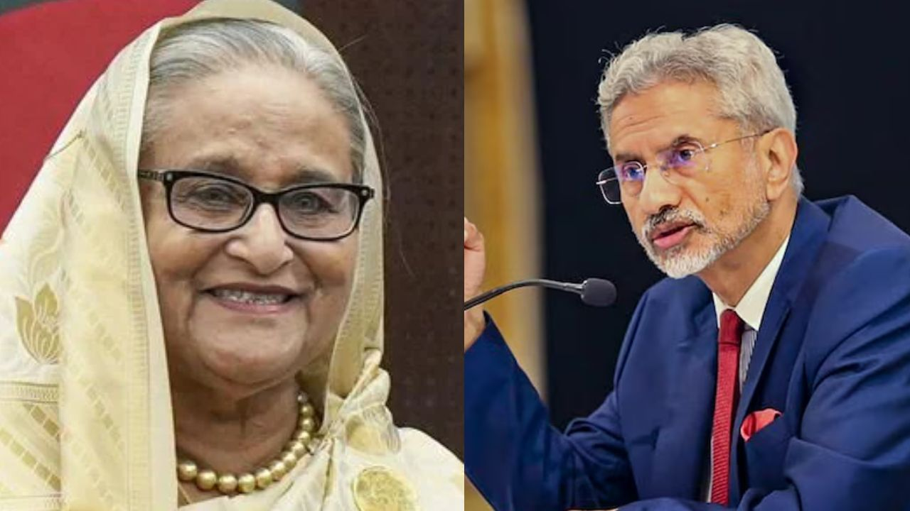 Sheikh Hasina and S. Jaishankar.