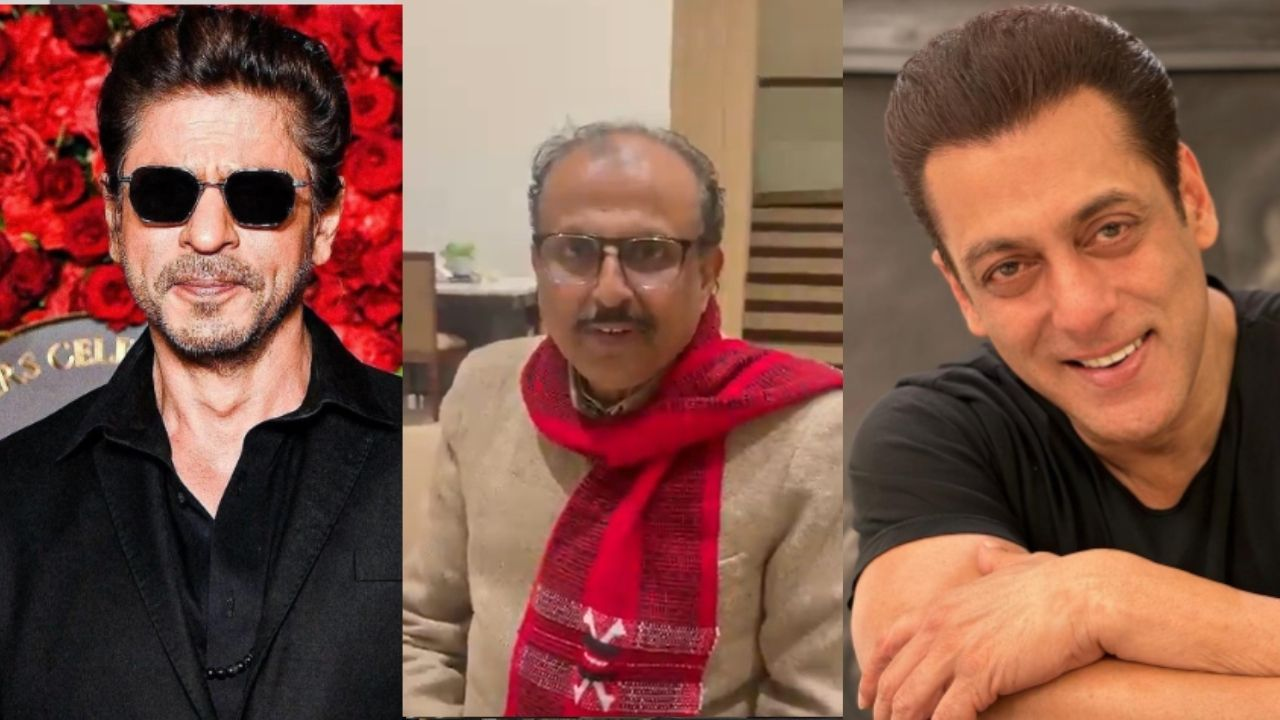 Shah Rukh Khan, Minister Raghuraj Singh and Salman Khan.
