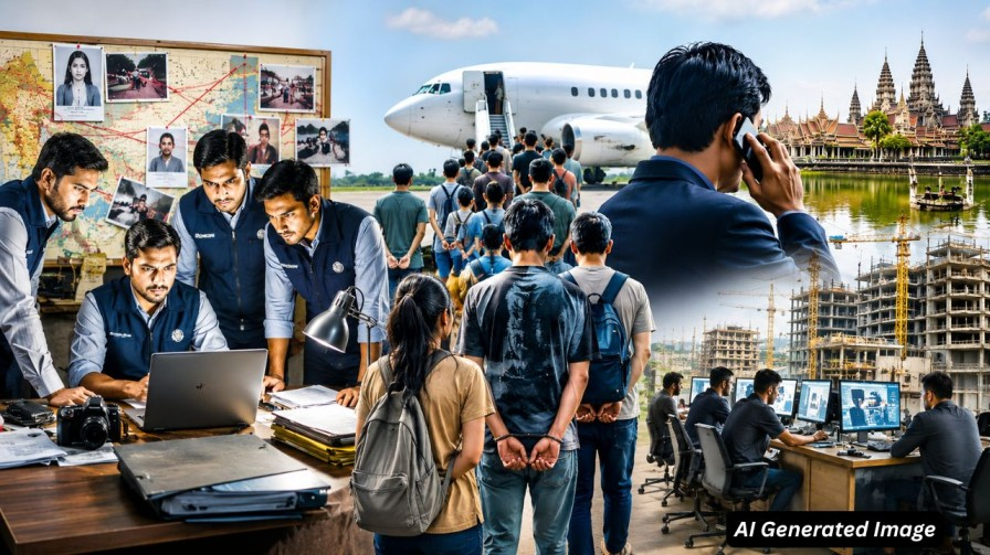 ai generated image of human traffic scam