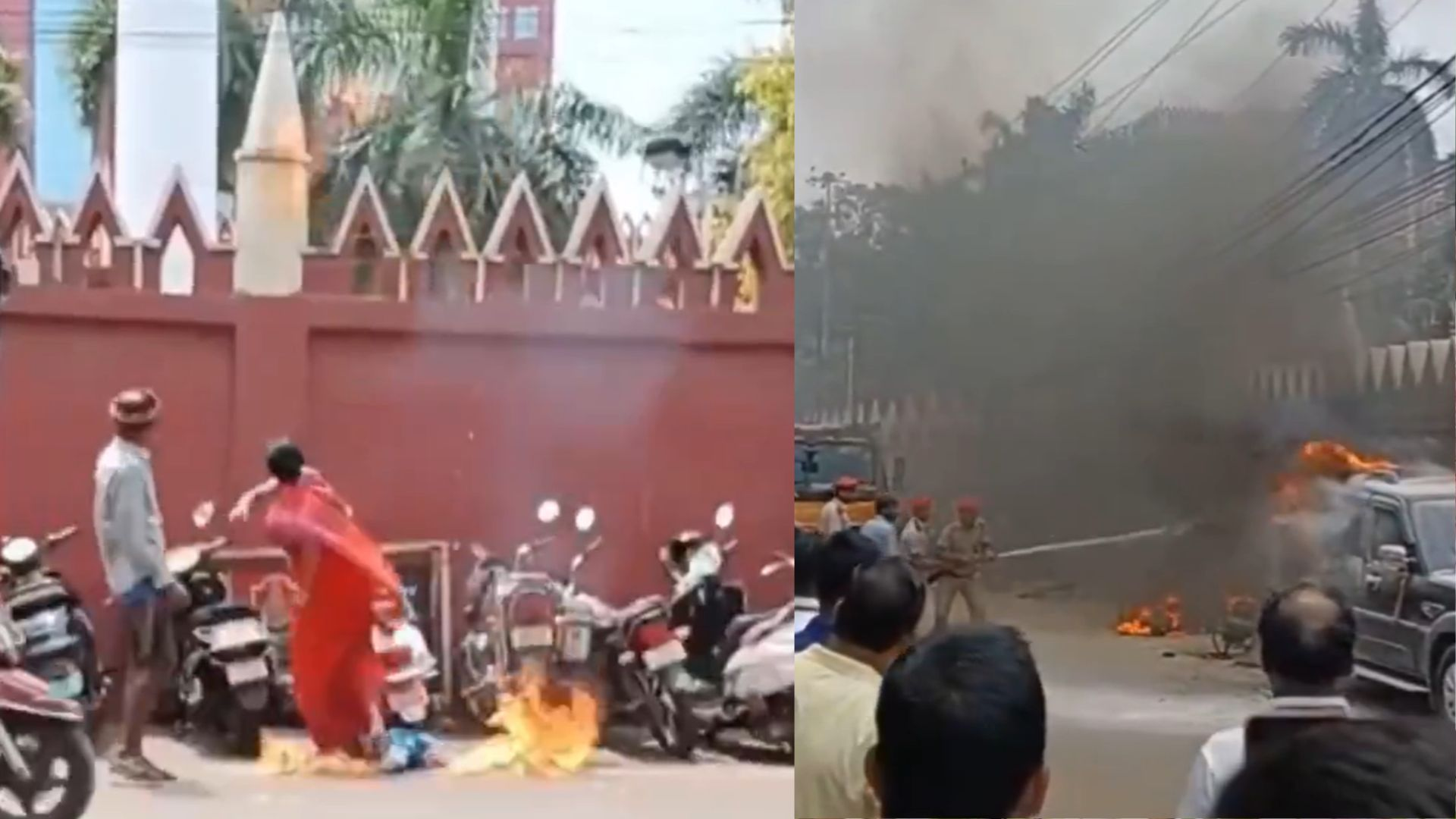 woman set vehicles on fire