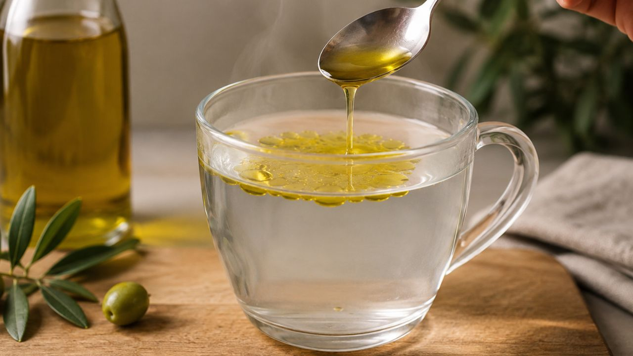 olive oil with hot water