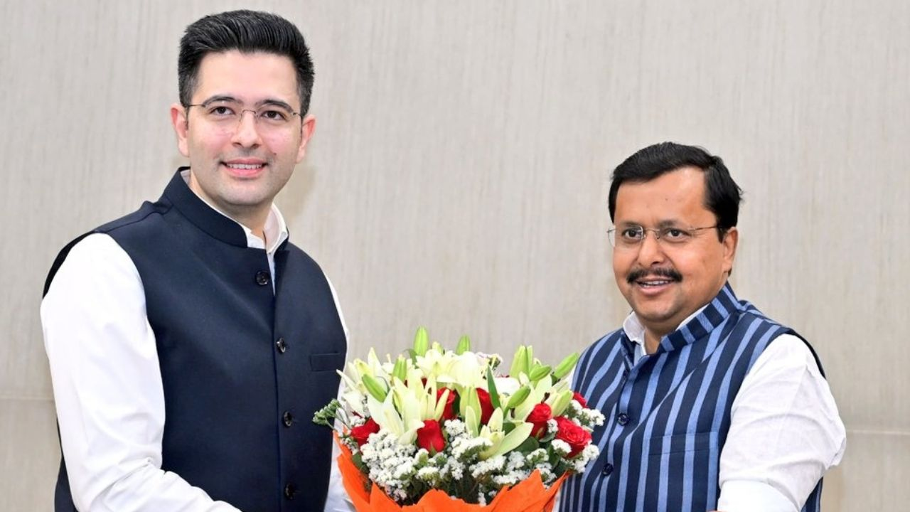 Raghav Chadha and BJP President Nitin Nabin