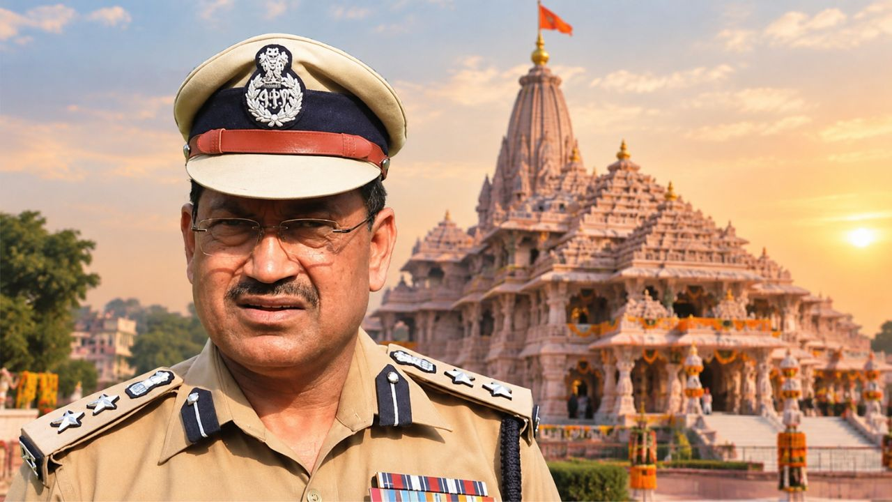 ai generated image or rajesh pandey and ram mandir