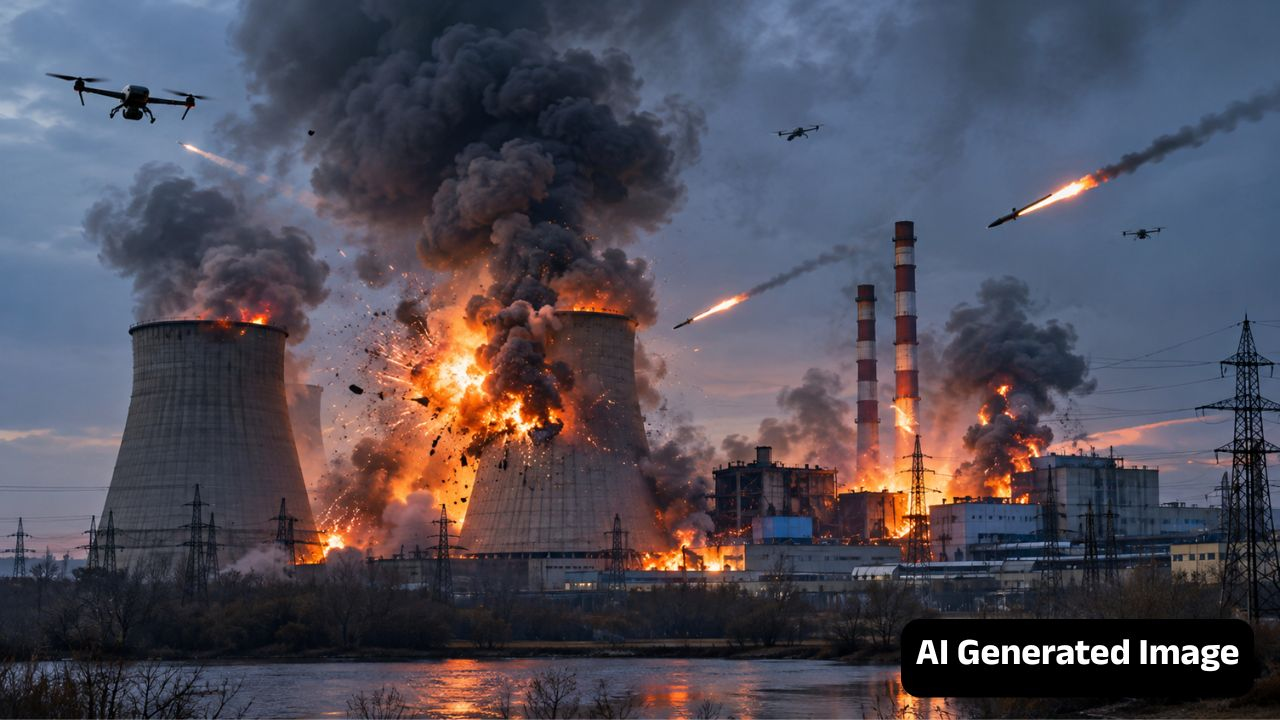 ai generated image of attack at power plant