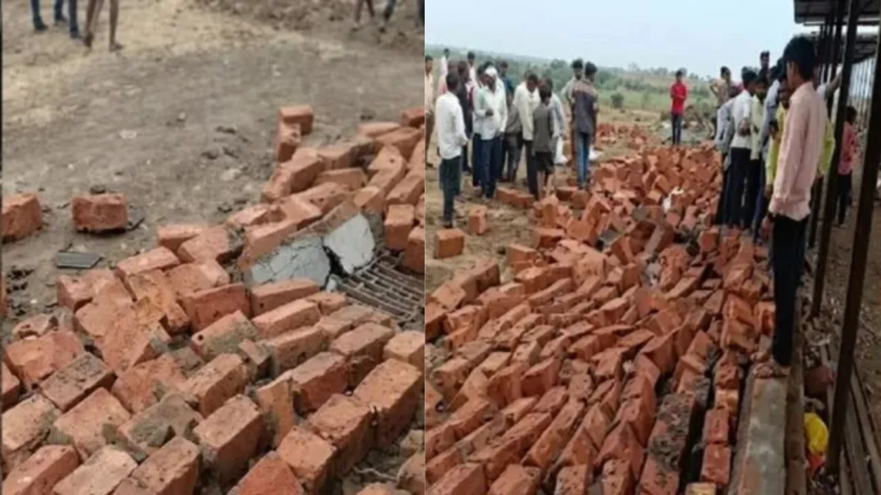 Sangli temple wall collapses