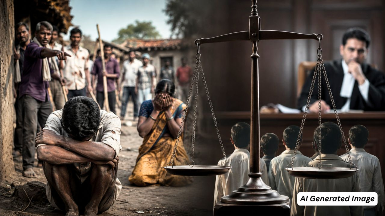 ai generated image of atrocities against sc st