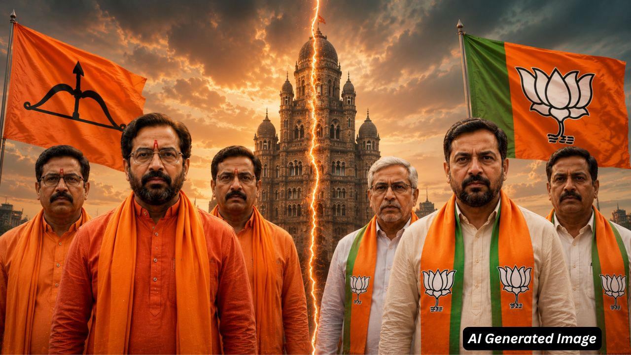 ai generated image of shivsena vs bjp
