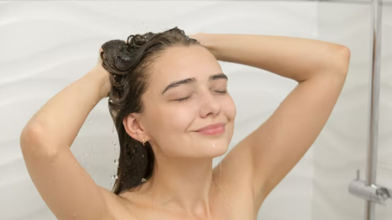 taking shower
