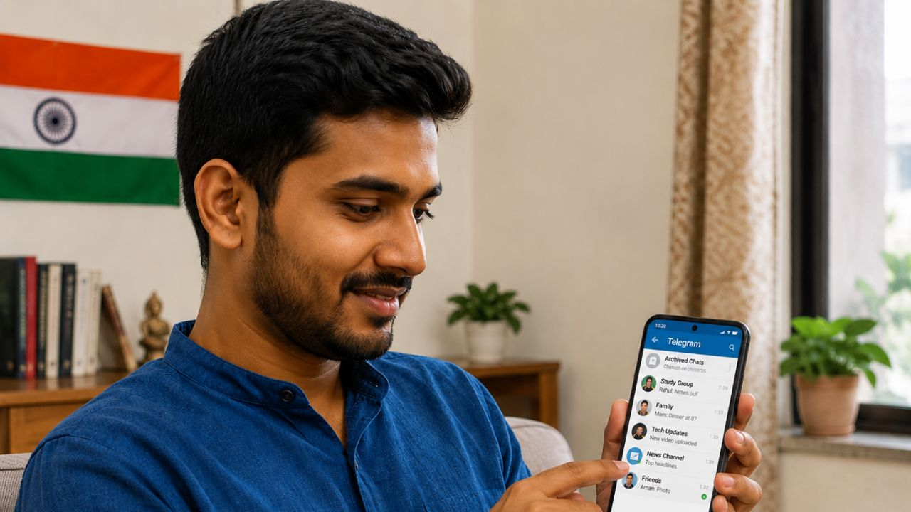Man Using Telegram AI Image ChatGPT