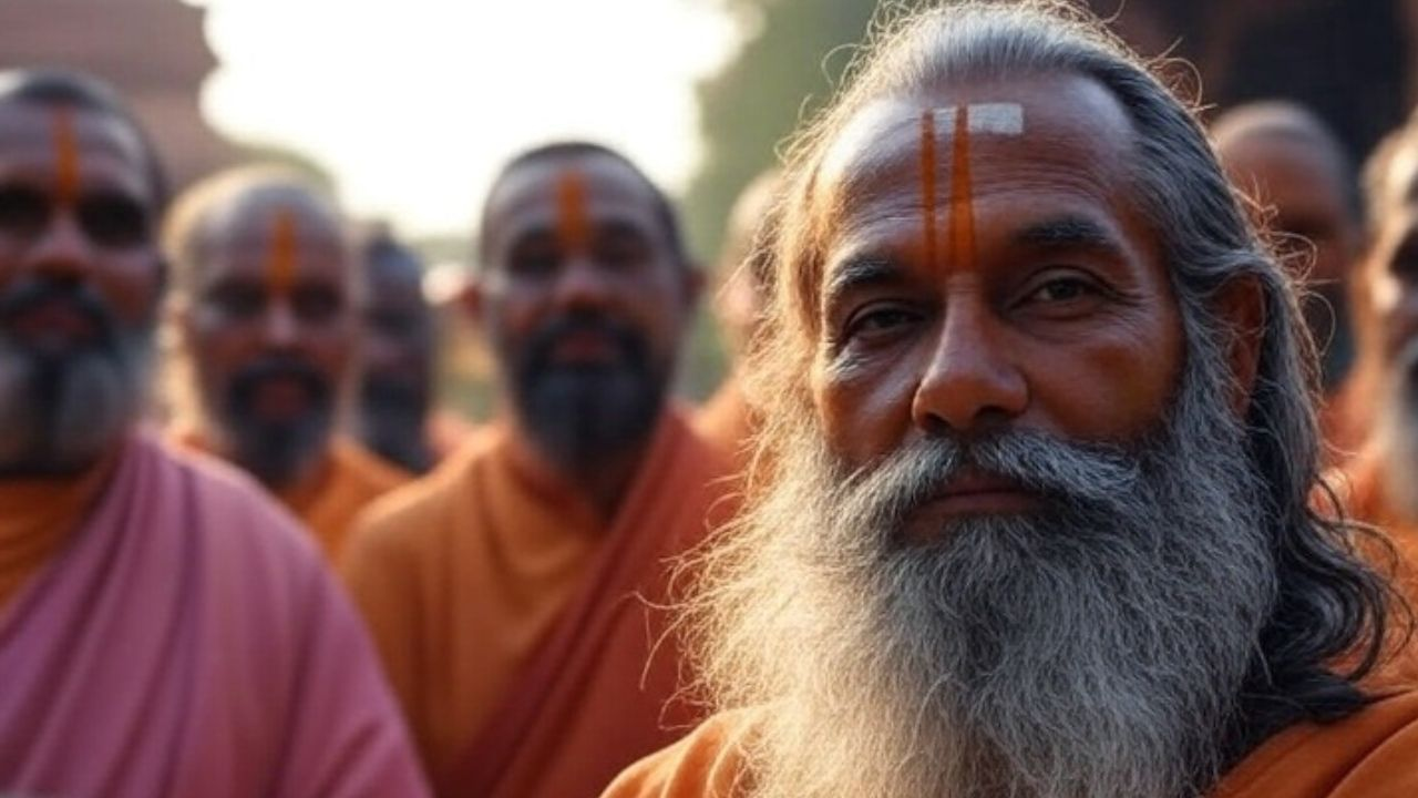 Symbolic picture of Tilak applied on forehead